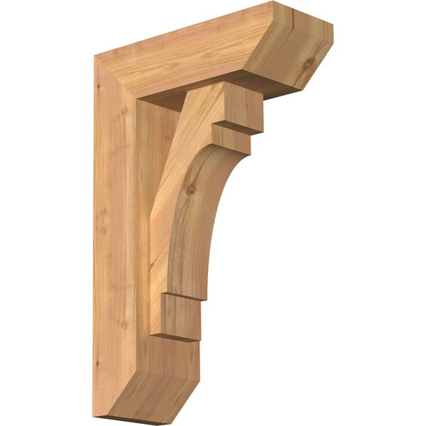 Ekena Millwork Merced Slat Smooth Bracket w/ Offset Brace, Western Red Cedar, 5 1/2"W x 14"D x 22"H BKT0604X14X22MRC06SWR - main